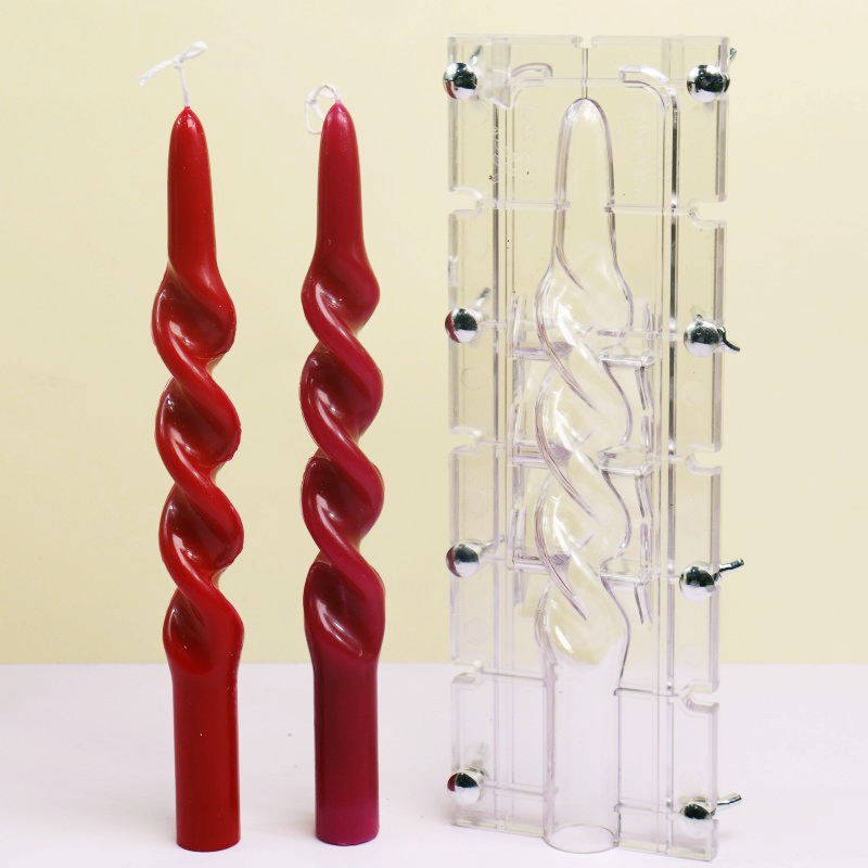 Candle Making Easy - Twisted Stripe Column Acrylic Candle Mold