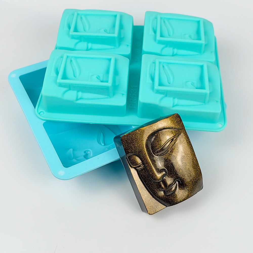 Candle Making Easy - 4 Holes Buddha Portrait Soap Mold