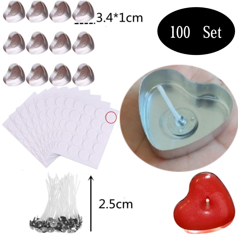 100 Sets Heart shaped Empty Al - đánh giá và giá Candle Making Easy
