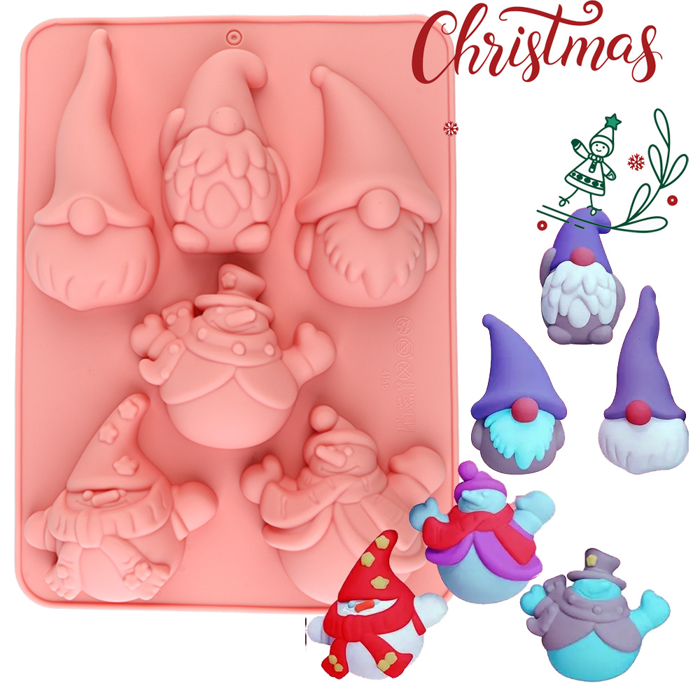 6-Cavity Christmas Gnome Cake  - đánh giá và giá Candle Making Items