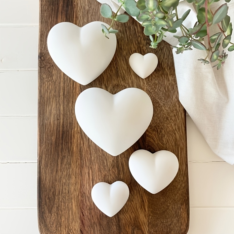 5pcs Heart-Shaped Gypsum Candl - đánh giá và giá Candle Making Moulds