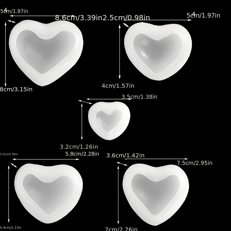 5pcs Heart-Shaped Gypsum Candl - đánh giá và giá Candle Making Moulds