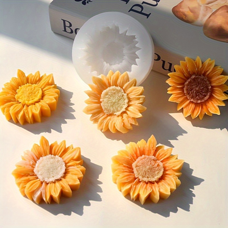 Vibrant 3D Sunflower Silicone  - đánh giá và giá Candle Making Moulds