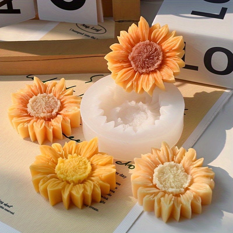 Vibrant 3D Sunflower Silicone  - đánh giá và giá Candle Making Moulds