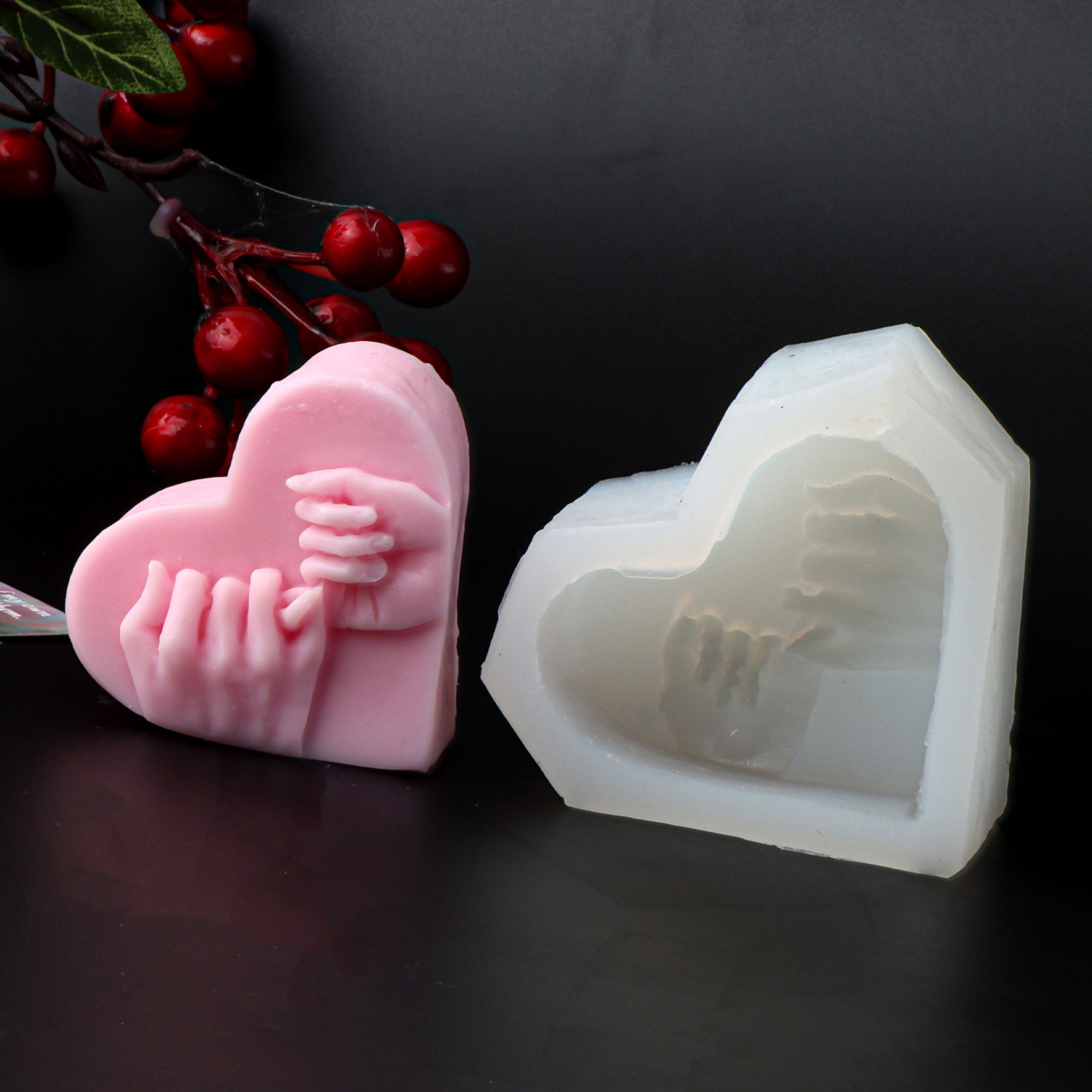Rose Heart Shaped Silicone Soa - đánh giá và giá Candle Making Jelly