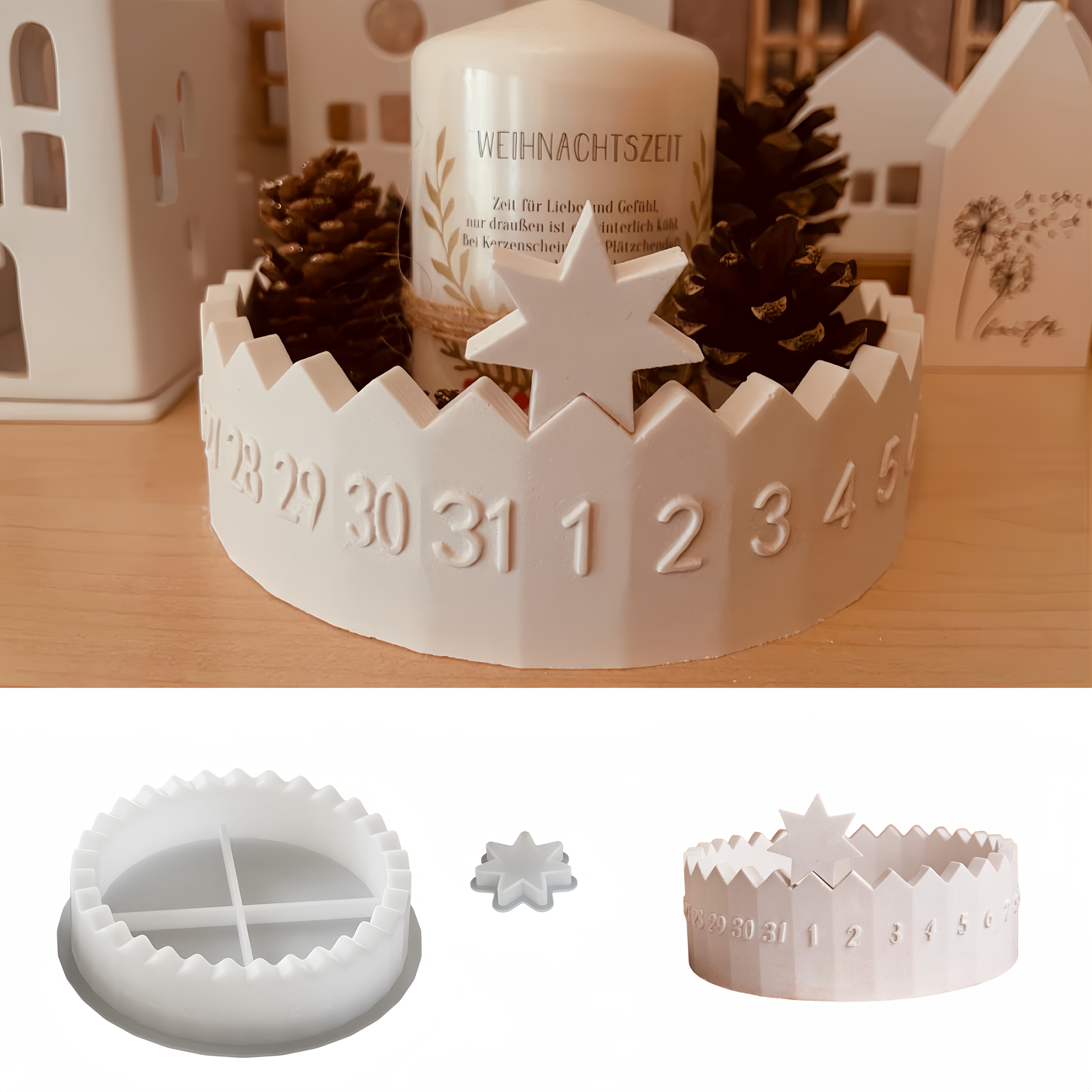 1 set Advent Calendar Silicone - đánh giá và giá Candle Making Moulds