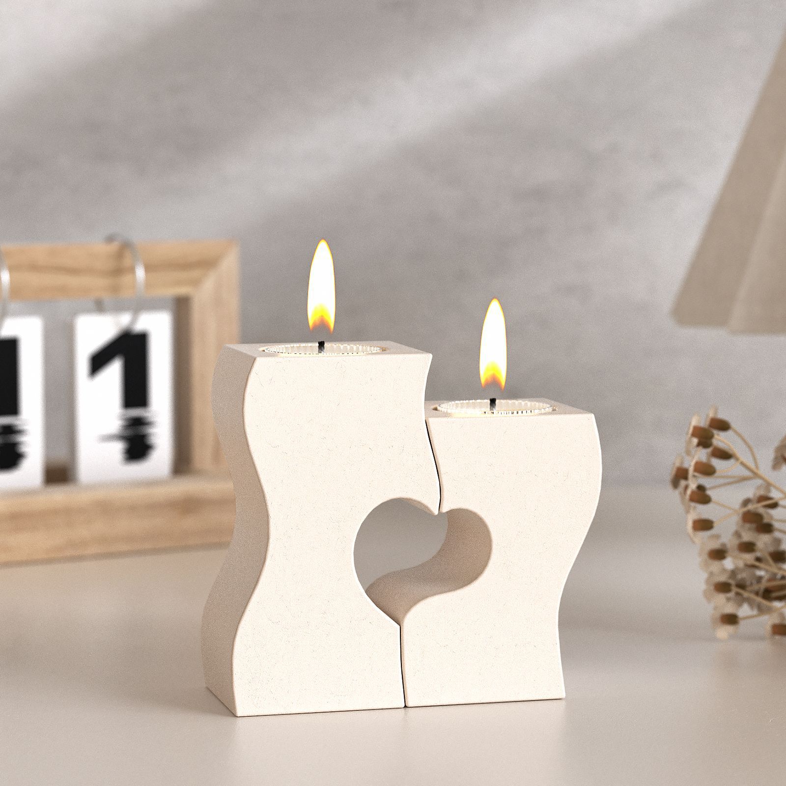 S Heart Candlestick Silicone M - đánh giá và giá Candle Making Items