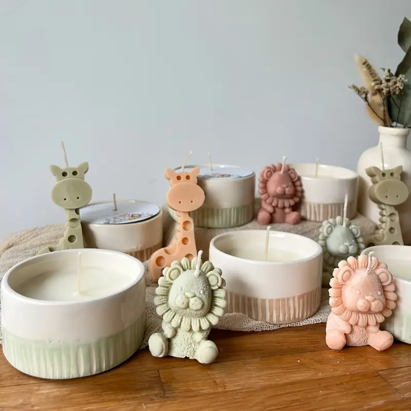 Cute Cartoon Lion & Giraffe Sc - đánh giá và giá Candle Making Jelly