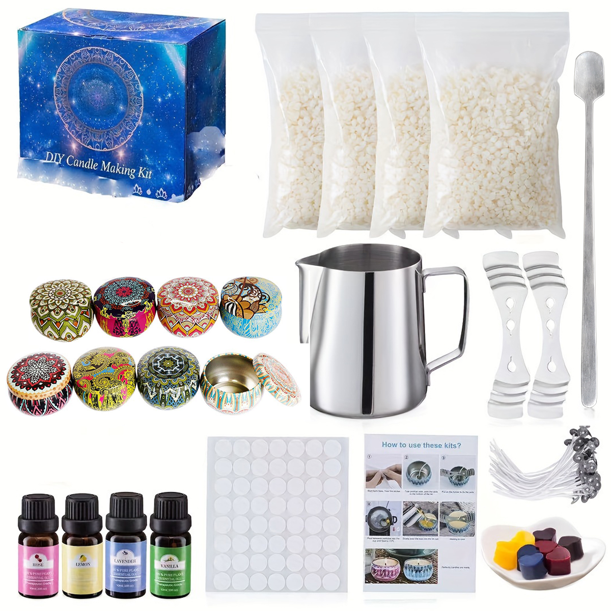 Kaleidoscope-Style Jar Essenti - đánh giá và giá Candle Making Kit For Adults